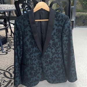 Saville Row dress jacket. Dark green and black paisley size 36